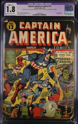 Captain america 1942 cgc - captain, #12